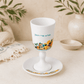 Kiddush Cup with Saucer - Ceramic Jerusalem Design