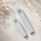 Mezuzah Case – White Concrete Mezuzah with Gold Shin | Fits 5.9" or 7.9" Klaf