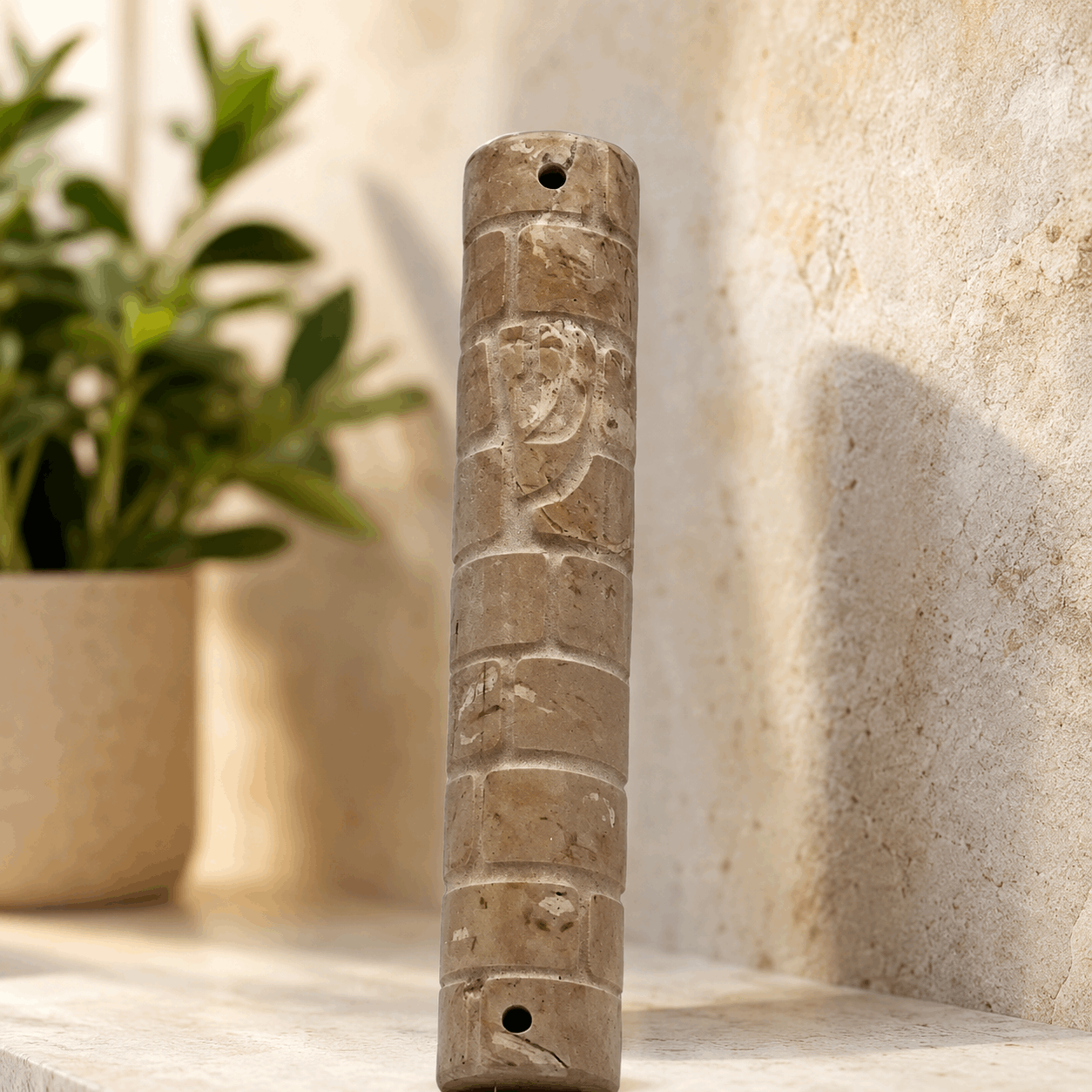 Mezuzah Case – Natural Marble Mezuzah | Fits 4.7" Klaf