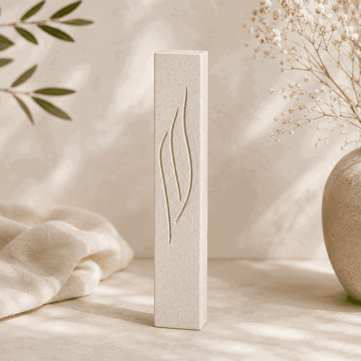 Mezuzah Case - Extra Large Modern Shin Design | Fits 11.8" Klaf