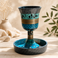 Handcrafted Aluminum Kiddush Cup with Saucer