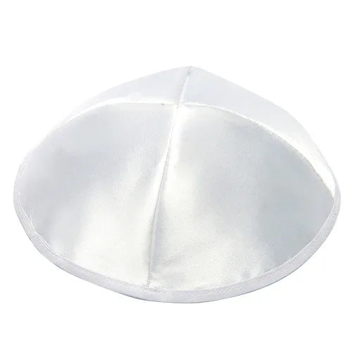 White Satin Kippah - 7.50 inches (19 cm) - Orot Judaica