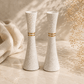 Shabbat Candlesticks - Luxury Polymer Stone Look Set