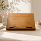 Shtender – Adjustable Folding Bamboo Book Stand with Page Holders | Wooden Jewish Book Rest