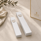 Mezuzah Case – White Concrete Mezuzah with Gold Shin | Fits 5.9" or 7.9" Klaf