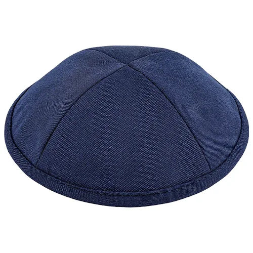 Shiny Fabric Kippah - Dark Blue (Size 4) - Orot Judaica