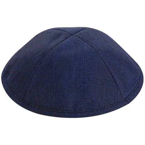 Dark Blue Silk-Linen Kippah - Size 2 - Orot Judaica