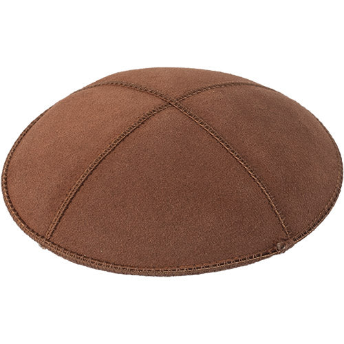 Brown Leather Kippah - Artman Style