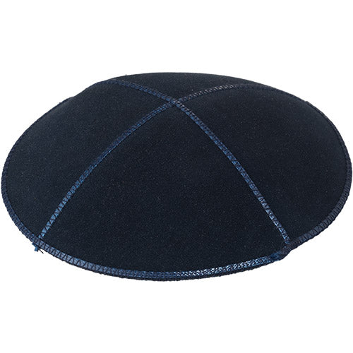 Blue Leather Kippah - Artman Style