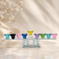 Hanukkiah – Twin Spiral Crystal Hanukkah Menorah | Colorful or Clear Crystal Edition