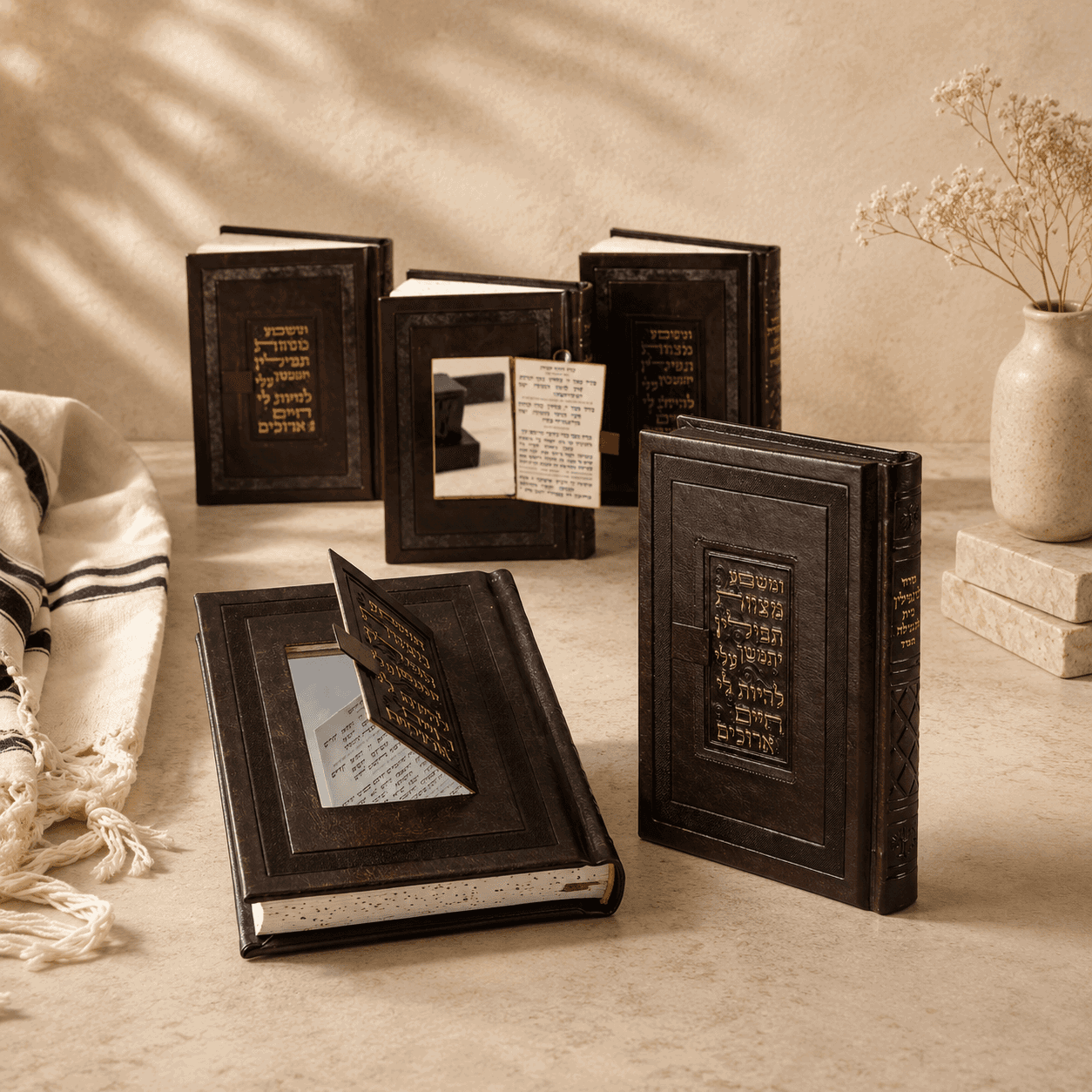 Siddur Shacharit with Integrated Tefillin Mirror