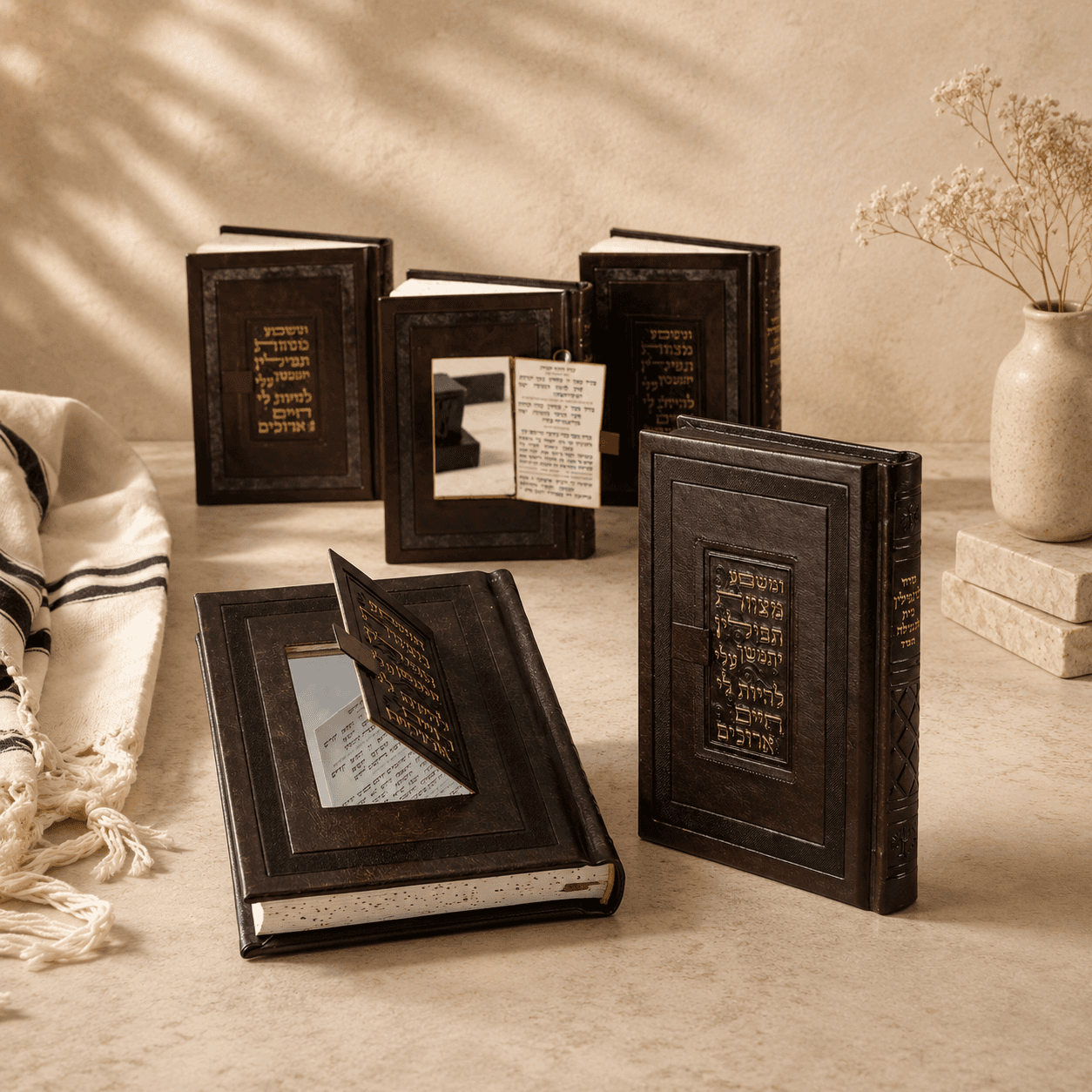 Siddur Shacharit with Integrated Tefillin Mirror