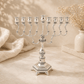 Hanukkiah - Diamond Nickel-Plated Silver Oil Menorah