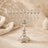 Hanukkiah - Diamond Nickel-Plated Silver Oil Menorah