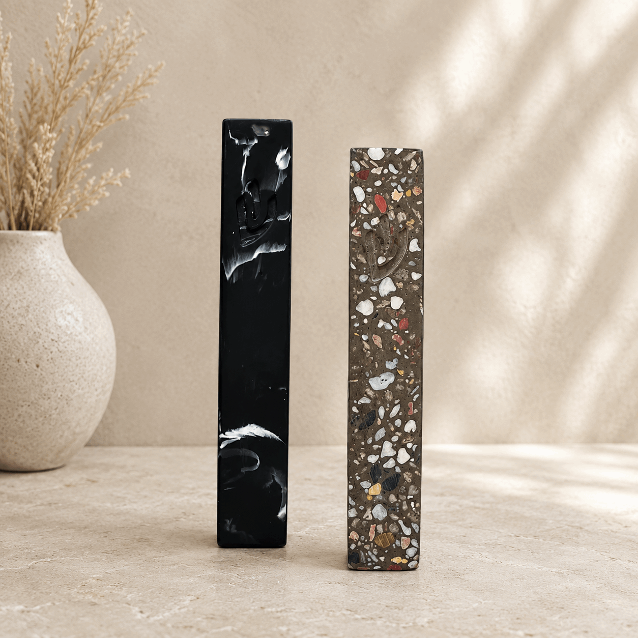 Mezuzah Case – Modern Marble Mezuzah | Fits 4.7" Klaf