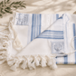 Tallit Tashbetz Bright Blue - 100% Rehelim Wool - Mishkan HaTchelet