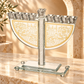 Hanukkiah – Luxury Crystal Hanukkah Menorah with Jerusalem Design | Gold & Clear Glass