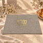 Challah Cover – Linen Shabbat & Yom Tov Challah Cover | Gold & Silver Hebrew Design