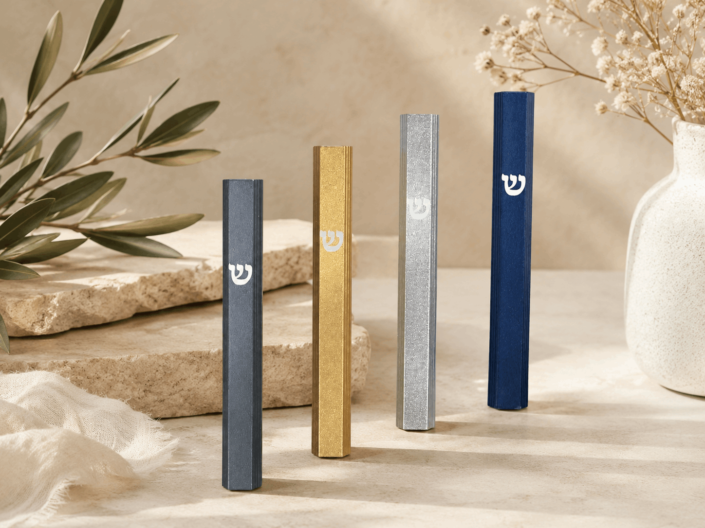 Mezuzah Case – Compact Aluminum Mezuzah | Fits 3.95" Klaf