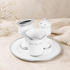 Havdalah Set – White Ceramic Havdalah Set with Silver Accents | Matching Tray