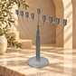 Hanukkiah – Oryan Silver Finish Hanukkah Menorah | Modern Wire Design with Curved Branches