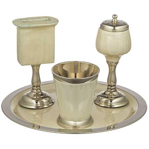 Pearl Finish Aluminum Havdalah Set - Orot Judaica