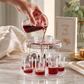 Kiddush Wine Fountain Set - Acrylic Kiddush Cup with 8 Wine Cups | Elegant Shabbat & Yom Tov Wine Dispenser