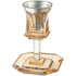 Luxury Crystal Kiddush Cup - Gold Finish with Saucer - Orot Judaica