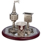 Havdalah Set – Mahogany Wood & Nickel Havdalah Set with Matching Tray