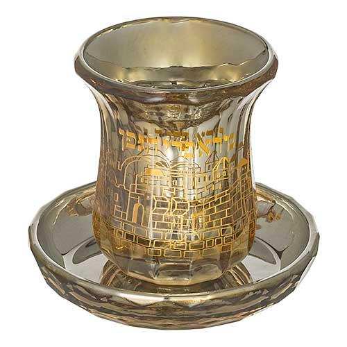 Crystal Kiddush Cup - Jerusalem Edition - Orot Judaica
