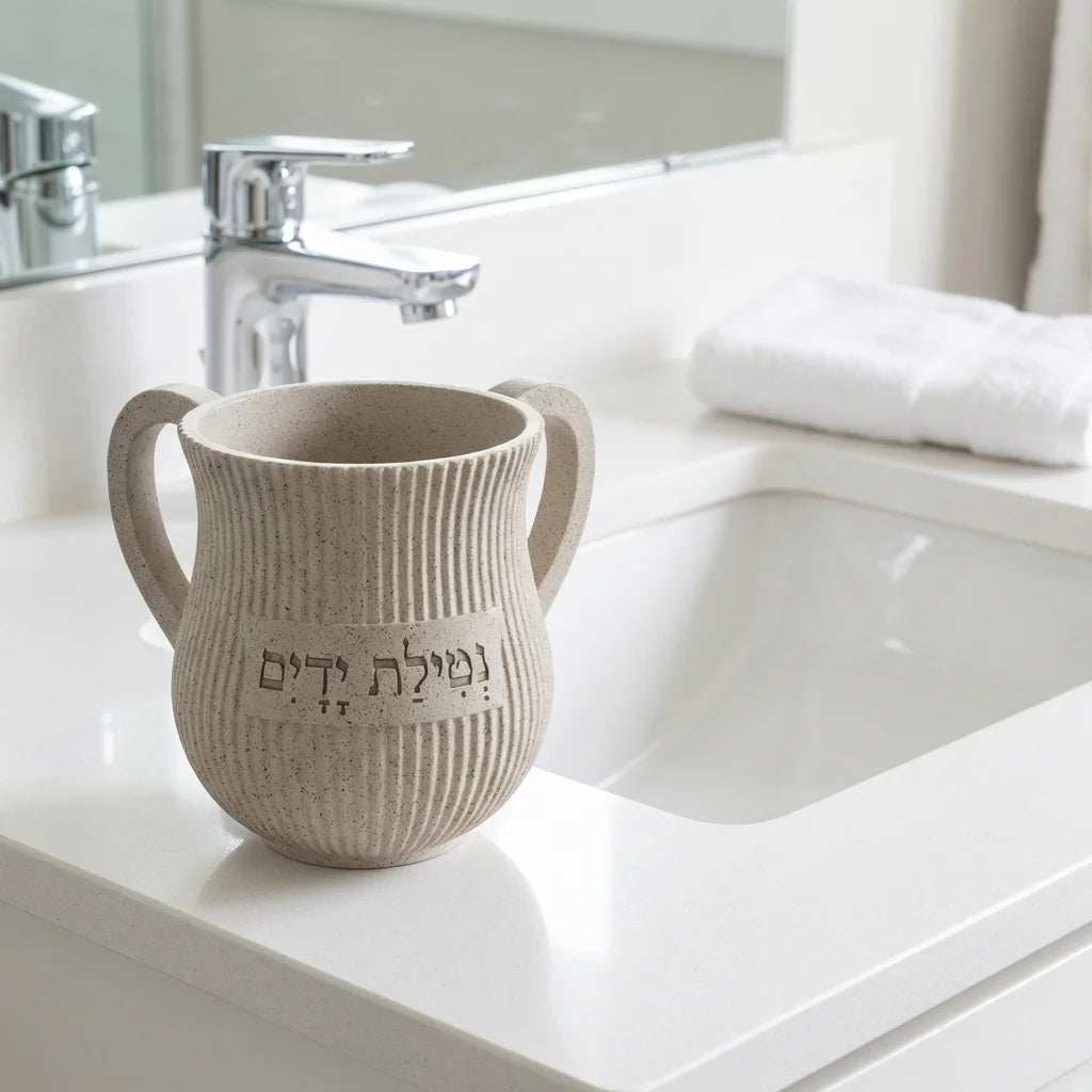 Netilat Yadayim Washing Cup - Polymer Modern Textured Design