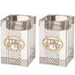 Shabbat Candlesticks - Square Crystal Gold Plaque Design