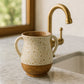 Netilat Yadayim Washing Cup - Compact Mango Wood Gold Speckled