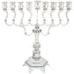 Hanukkiah - Diamond Nickel-Plated Silver Oil Menorah