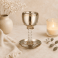 Crystal Kiddush Cup - Gold Finish with Saucer