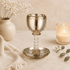 Crystal Kiddush Cup - Gold Finish with Saucer