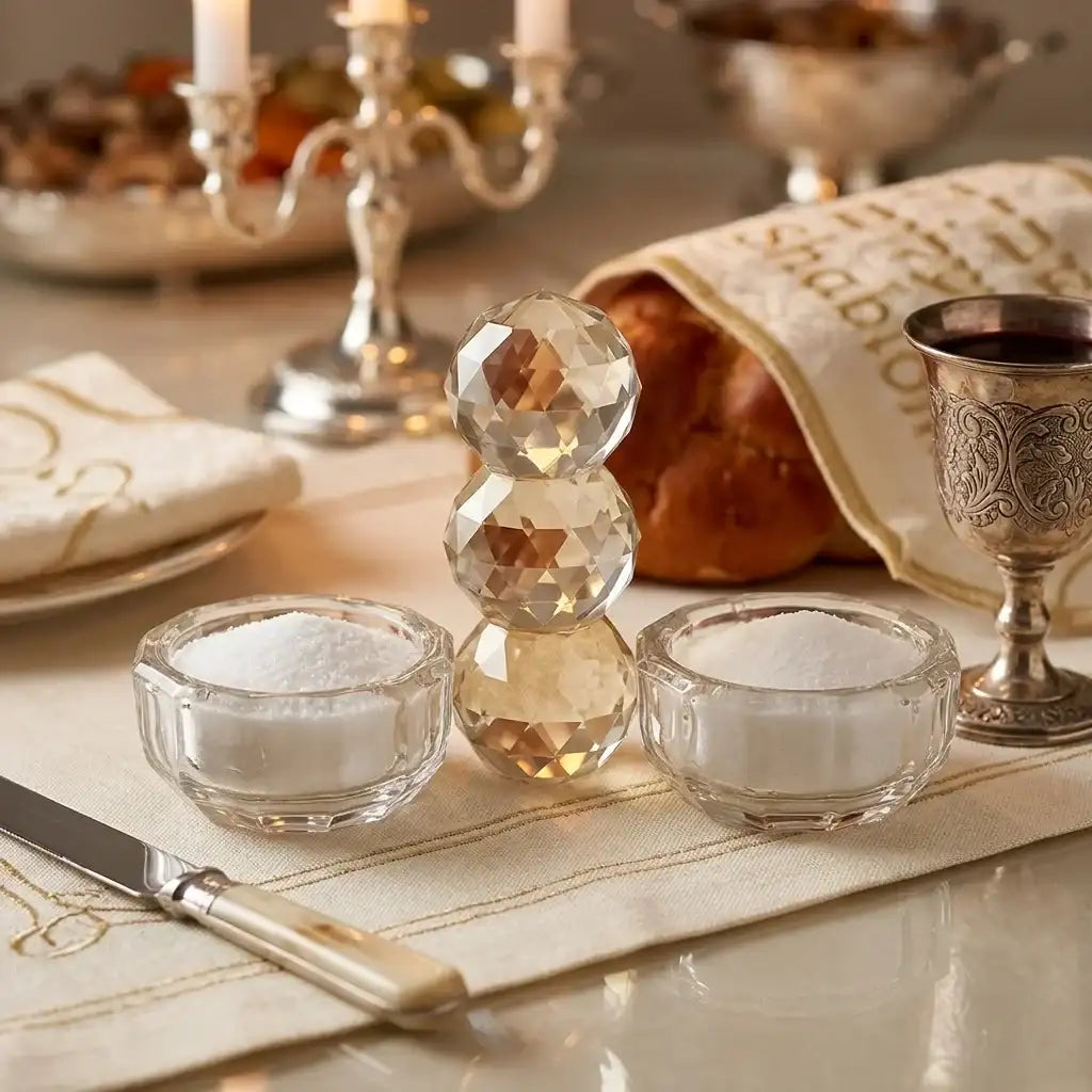 Salt Cellar – Crystal Ball Design Salt Set for Shabbat & Yom Tov