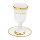 Kiddush Cup - Ceramic Gold with Saucer