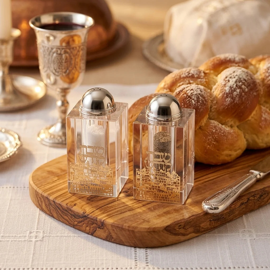 Salt Shaker Set - Crystal Jerusalem Design