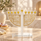 Hanukkiah – Luxury Crystal Hanukkah Menorah with Jerusalem Design | Gold & Clear Glass