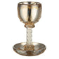 Crystal Kiddush Cup - Gold Finish with Saucer - Orot Judaica