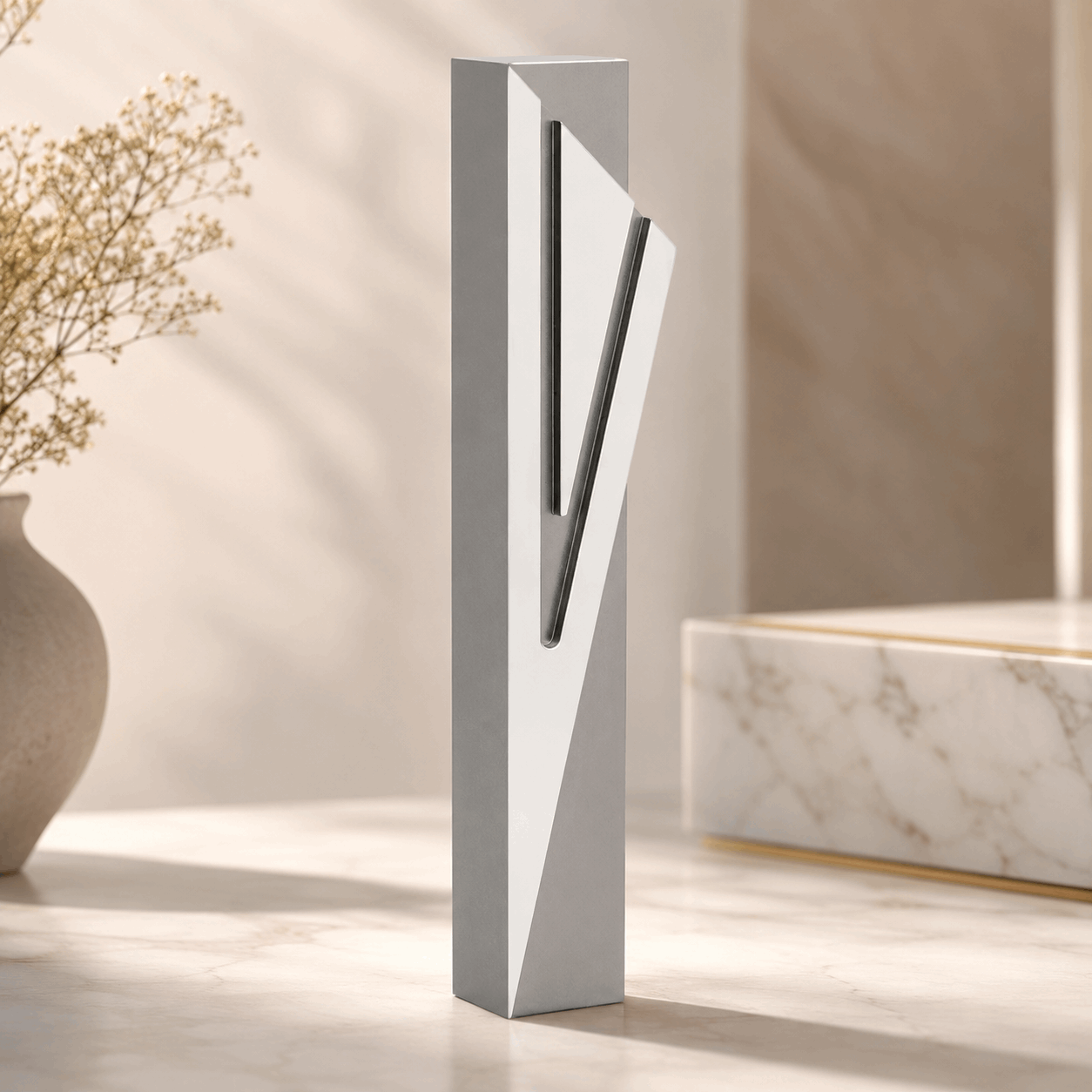 Mezuzah Case – Modern Geometric Aluminum Mezuzah | Fits 4.7" Klaf