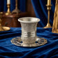 Kiddush Cup – Nickel Kiddush Cup with Saucer | Filigree Borei Pri HaGafen Design