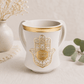Netilat Yadayim Washing Cup - Polymer Hamsa Design Light Stone Finish