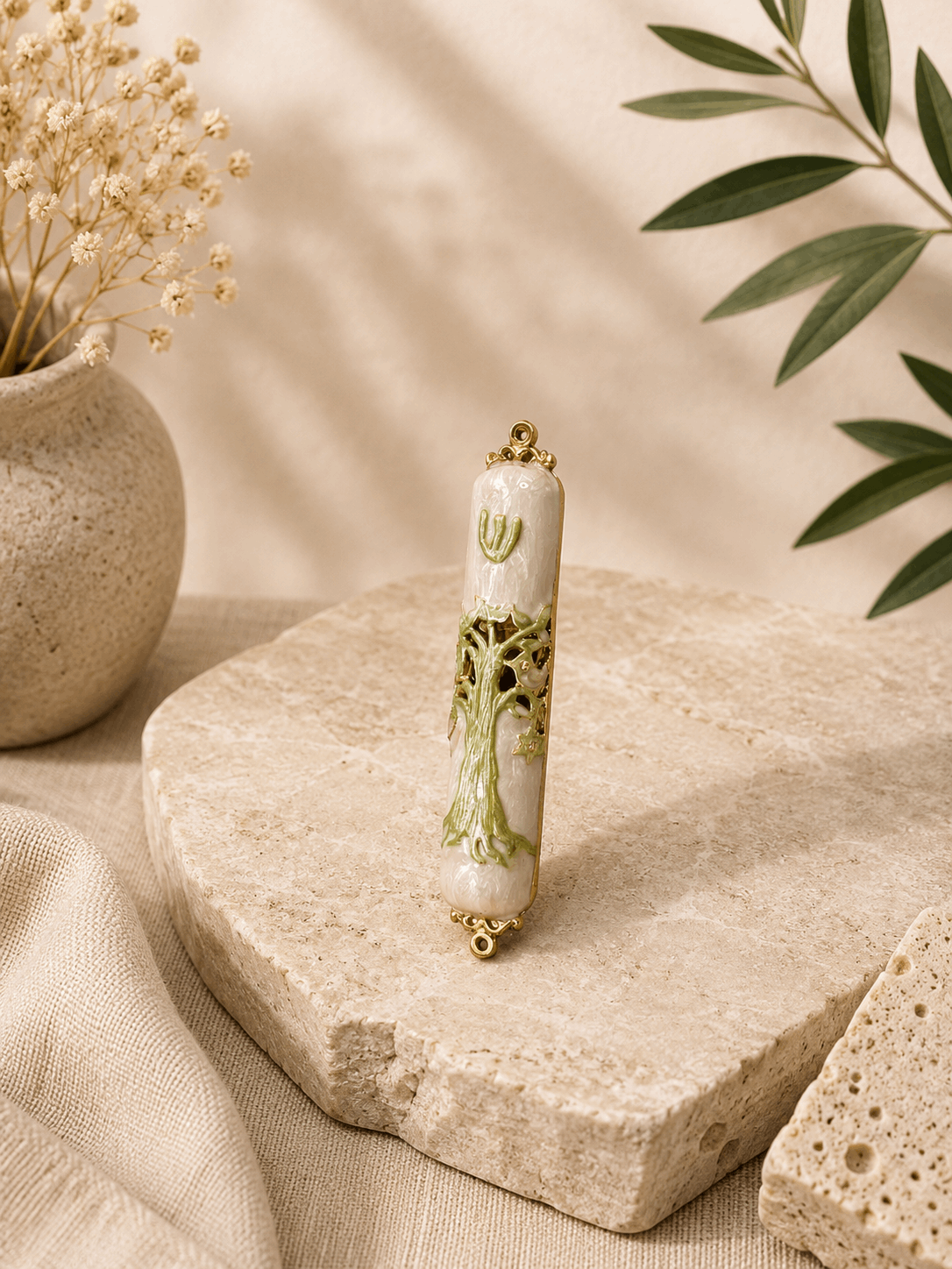 Mezuzah Case – Tree of Life Metal Mezuzah | Fits 2.75" Klaf