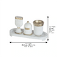 Havdalah Set – Polymer Concrete White & Gold Set with Tray, Kiddush Cup, Candle Holder & Besamim Box