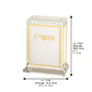 Tzedakah Box – Elegant Clear Acrylic Charity Box with White & Gold Design
