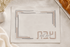 Challah Cover – Faux Leather Cover | White Embroidered Design