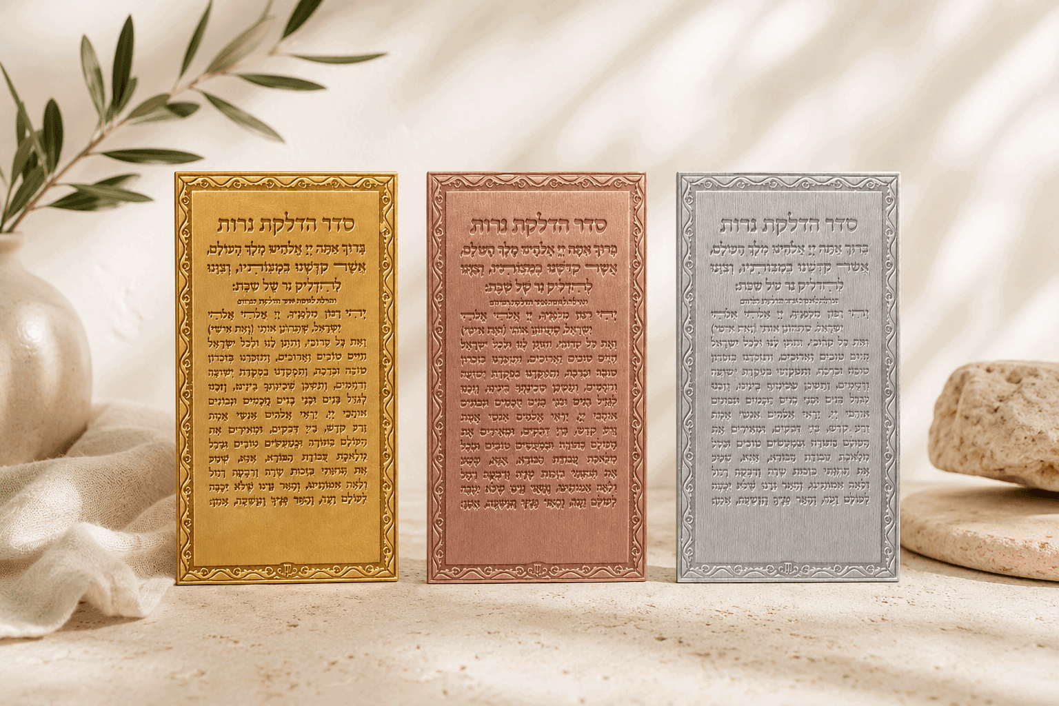 Hadlakat Nerot – Shabbat Candle Lighting Magnet | Name Embossed Faux Leather
