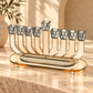 Hanukkiah – Luxury Crystal Hanukkah Menorah with Amber Accents | Modern Glass Design